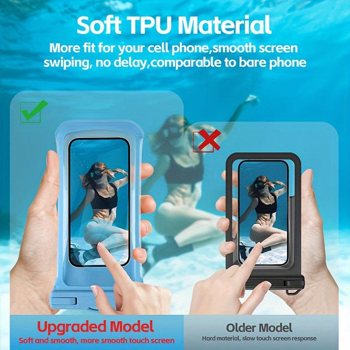 Wasserdichte Telefonbeutel mit Nackengurt für Strand und Reisen-Langlebige PVC-Smartphone-Hülle für 20-32 cm-Geräte-4