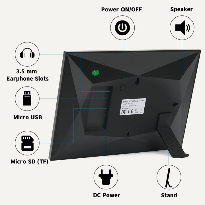 10.1-Zoll-WiFi-Digital-Fotorahmen mit 1080p HD-Touchscreen 1