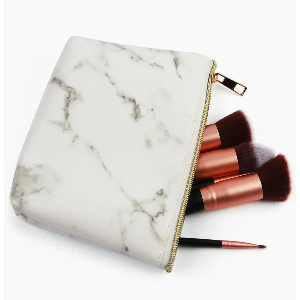 Lilyana | Marmor Eleganz 3-in-1 Kosmetik-Make-up Reisetaschen-Set