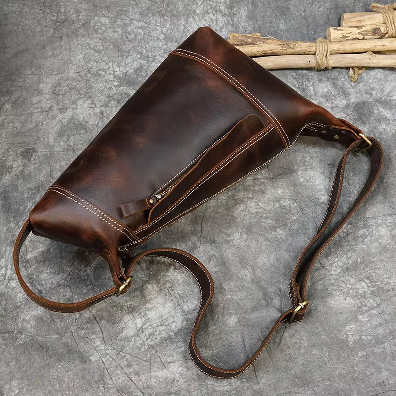 Zion | Retro Crazy Horse Leder Crossbody Sling Reisetasche