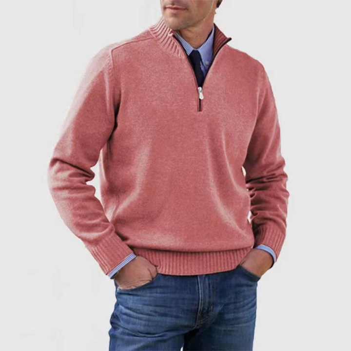 Hermann | Stilvoller Herrenpullover mit Halbreißverschluss