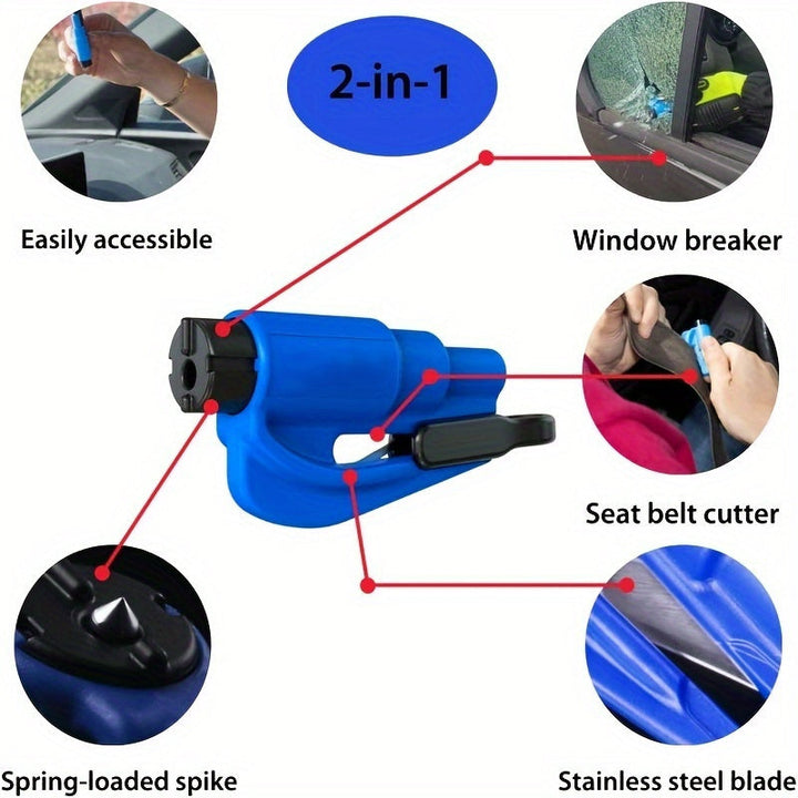 Kompakter Notfallsicherheit Hammer mit ergonomischem Griff - Fensterbrecher für schnelle Flucht im Auto, in mehreren Farben erhältlich-6