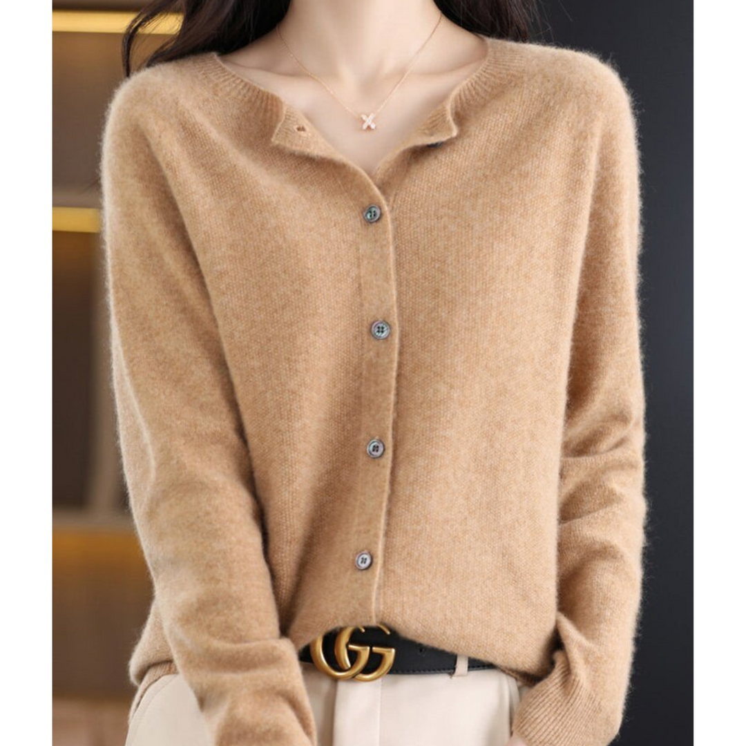 DANIELLE | Damen O-Hals Cardigan