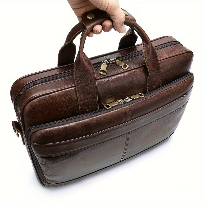 Dylan | Große Kapazität Leder Laptop Schultertasche