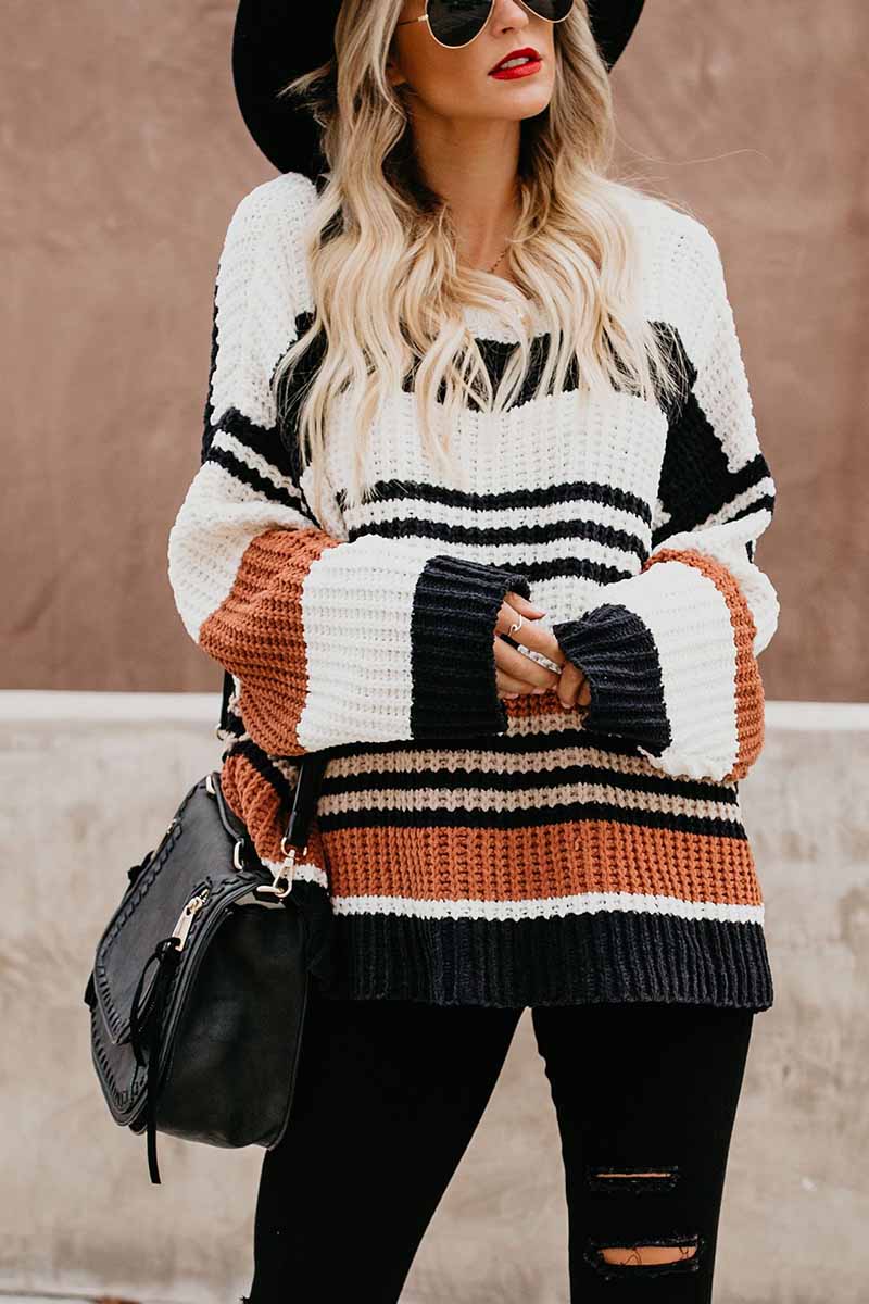 Alyssa | Stilvoller Winterpullover mit Streifenmuster für Damen