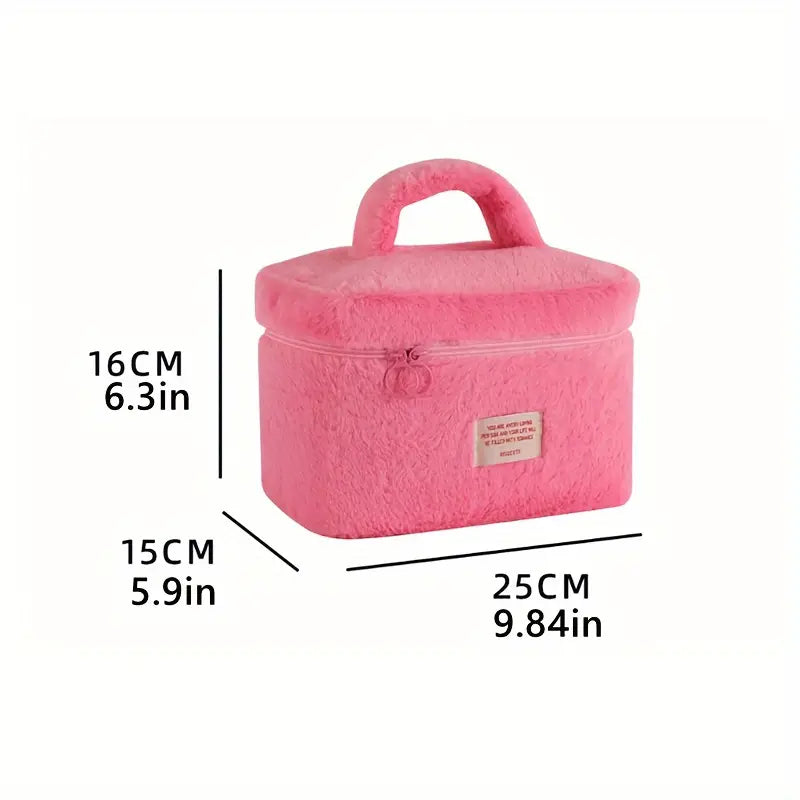 Aliya | Damen Kosmetiktasche Organizer mit großer Kapazität aus Plüsch