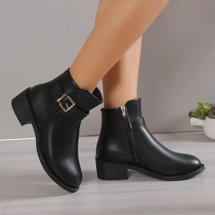 Klara | Elegante Stiefeletten mit Blockabsatz und Reißverschluss