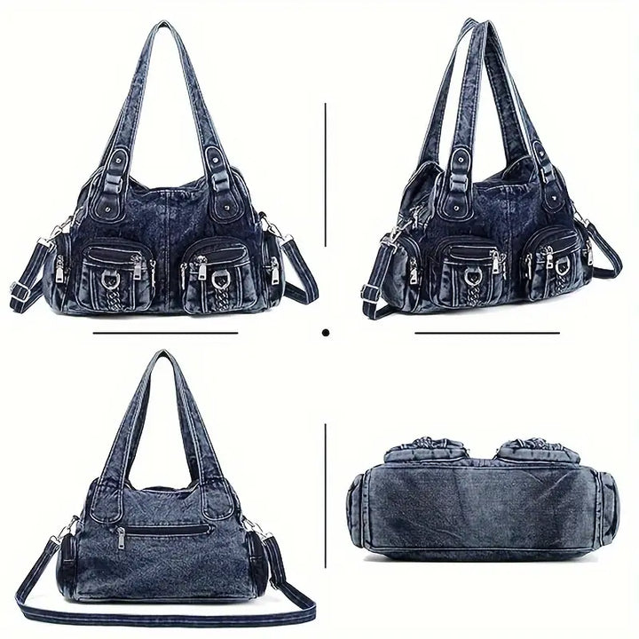 Daisy | Vintage gewaschene Denim Crossbody Messenger Tasche