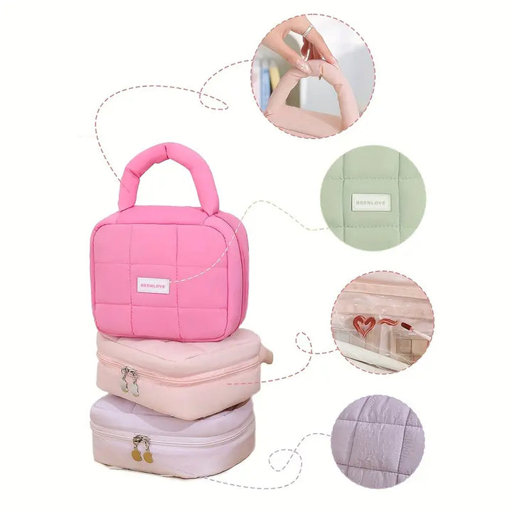 Andie | Gepolsterte, gesteppten Reise-Make-up Kosmetiktasche