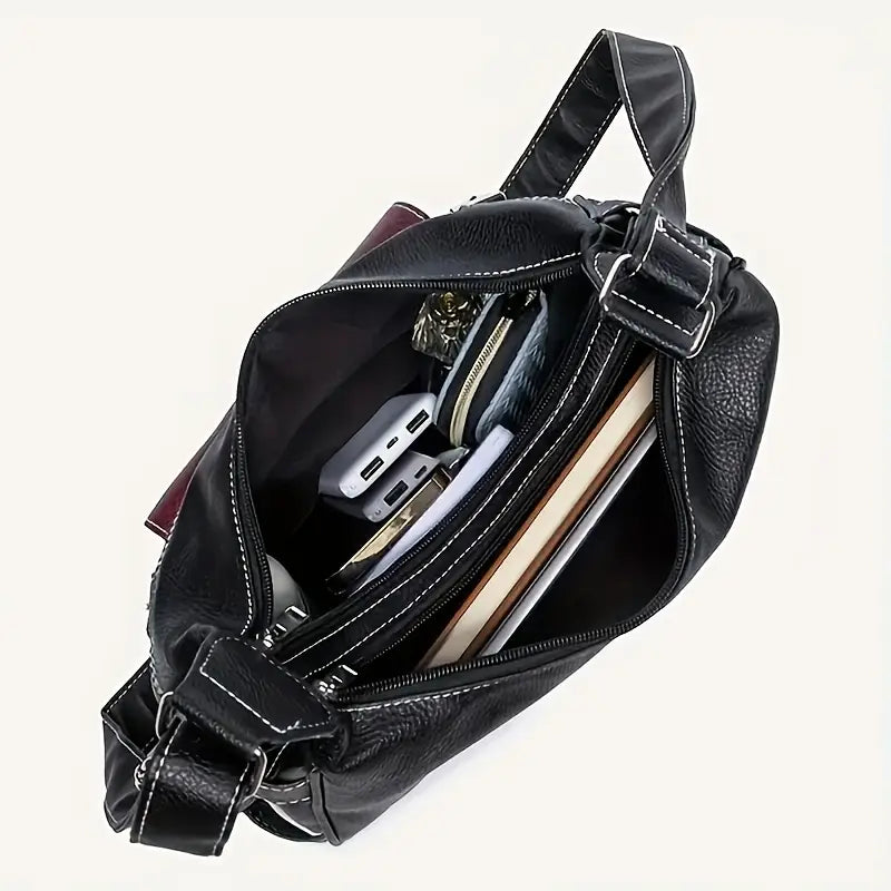 Leila | Vintage Veganes  Leder Damen Crossbody Handtasche