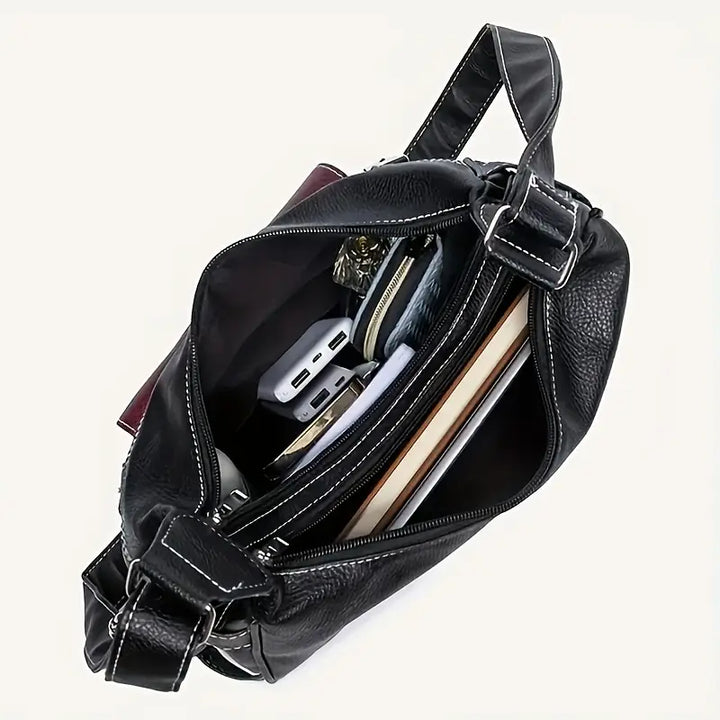 Leila | Vintage Veganes  Leder Damen Crossbody Handtasche