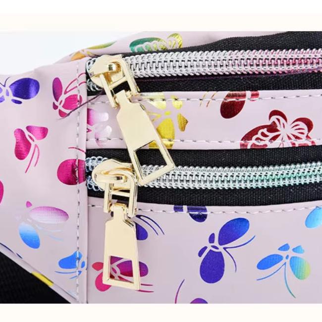 Lila | Damen Schmetterlingsdruck Crossbody Gürteltasche