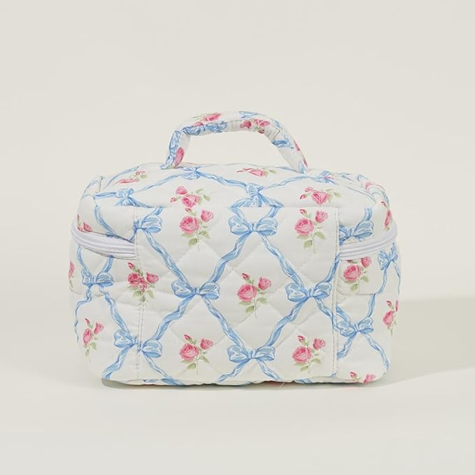 Elisse | Elegantes gepolstertes Make-up Taschen Set mit floralem Design