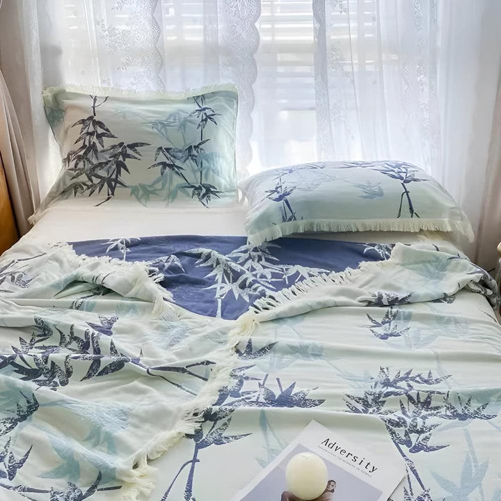 Bambus Baumwoll -Reversible Jacquard Wurf