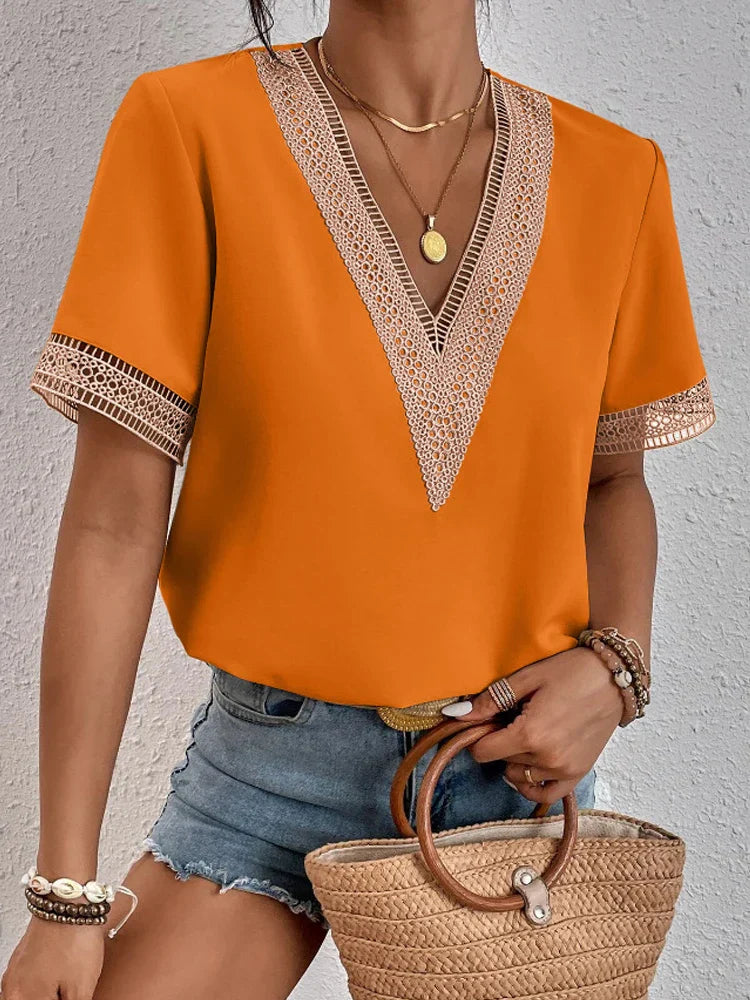 MIRJAM | V-Ausschnitt Shirt Sommer
