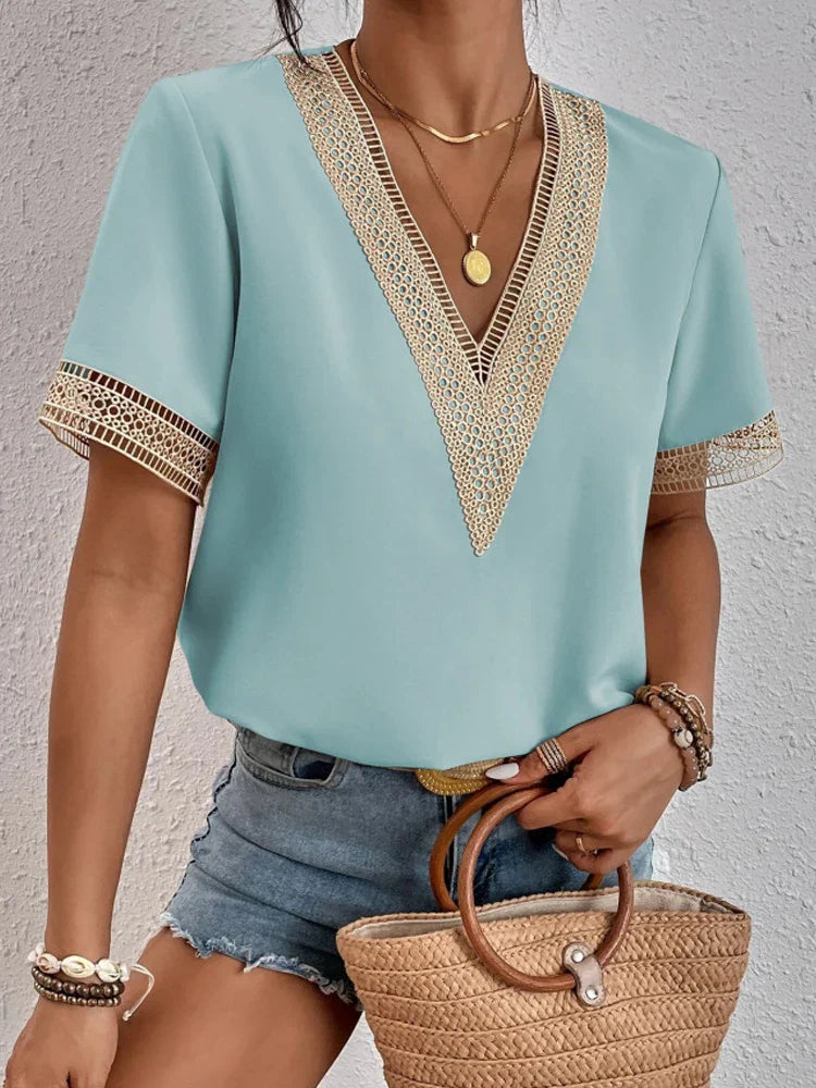 MIRJAM | V-Ausschnitt Shirt Sommer