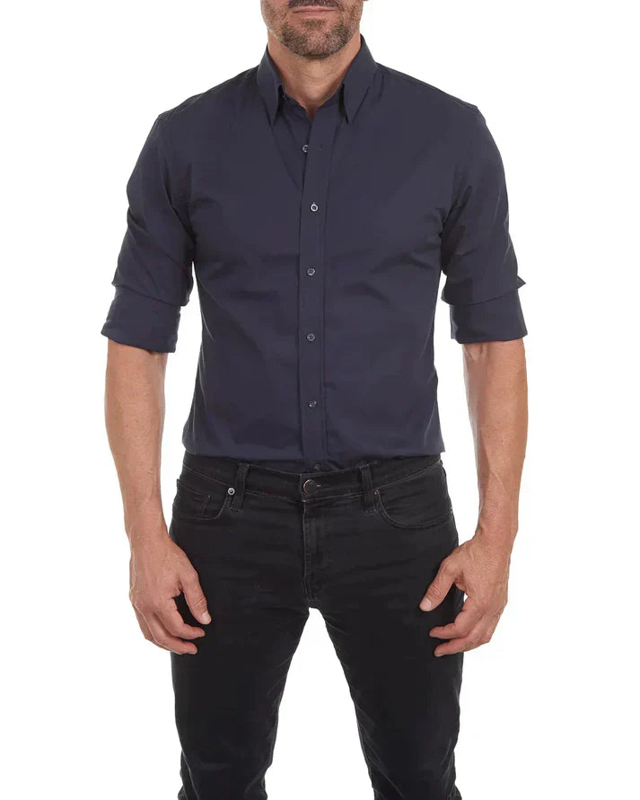 Kurt | Elegantes Hemd mit Stretch und Knopfleiste