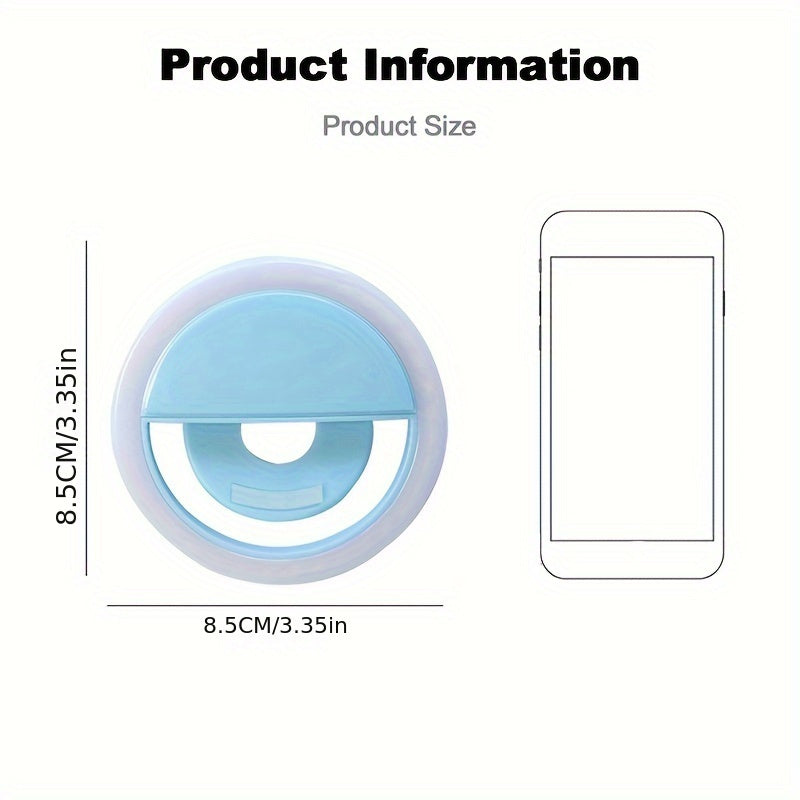LED -Selfie -Ringlicht mit wiederaufladbarem Akku - Perfektes Kreislicht für Make -up und Fotografie, kompatibel mit Telefonen und Computern-3