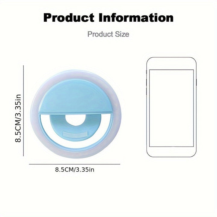 LED -Selfie -Ringlicht mit wiederaufladbarem Akku - Perfektes Kreislicht für Make -up und Fotografie, kompatibel mit Telefonen und Computern-3
