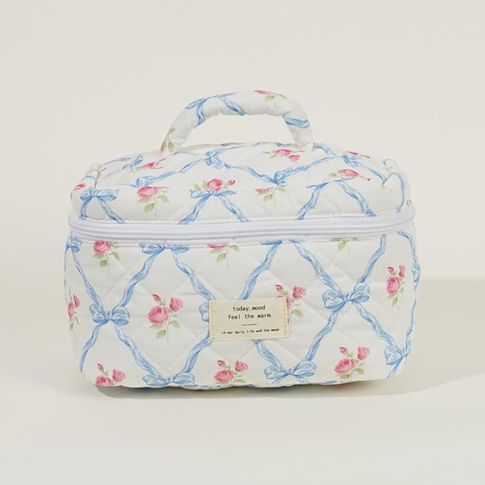 Elisse | Elegantes gepolstertes Make-up Taschen Set mit floralem Design