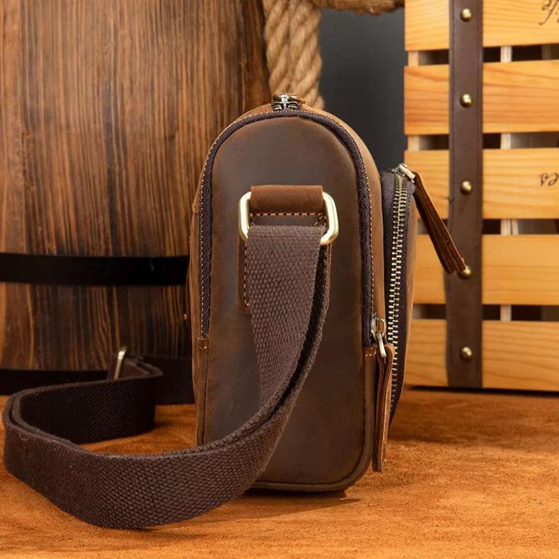 Kai | Herren Vintage Leder Crossbody Sling Reisetasche