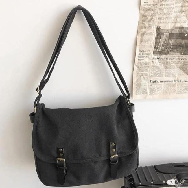 Victor | Große Vintage-Canvas-Schultertasche