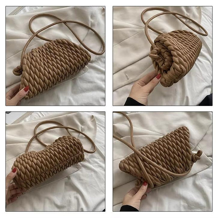Chloe | Stilvolle Einfarbige Mini Leder Crossbody Schultertasche