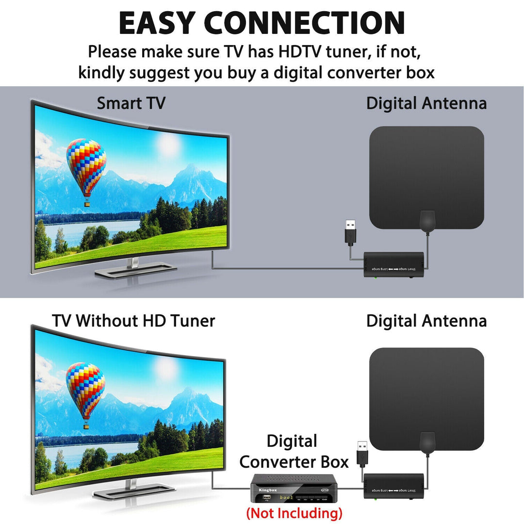 300 Meilen Innenräume Digital Amplified HDTV -Antenne mit Signal -Booster 3