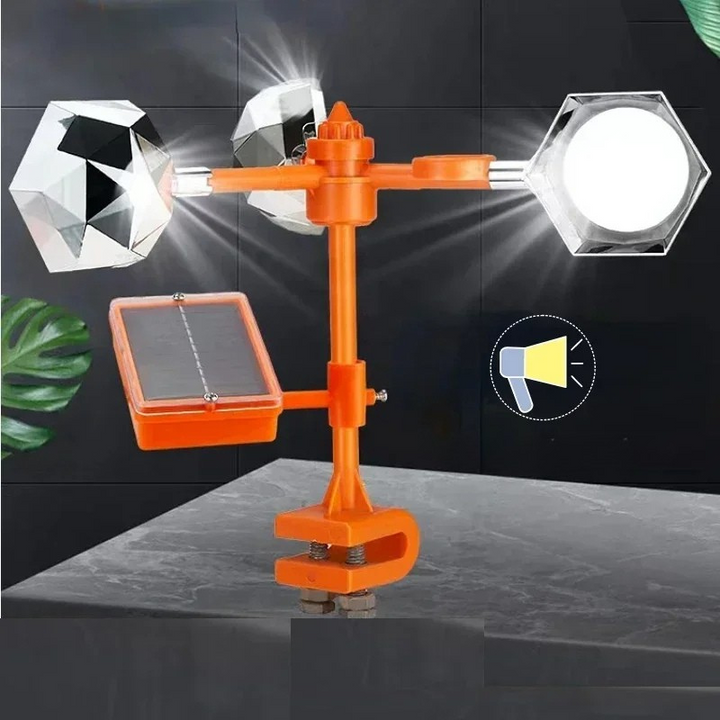 360 Grad reflektierender solarbetriebener Vogelschutzler 0