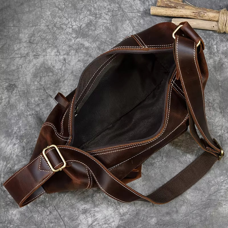 Zion | Retro Crazy Horse Leder Crossbody Sling Reisetasche