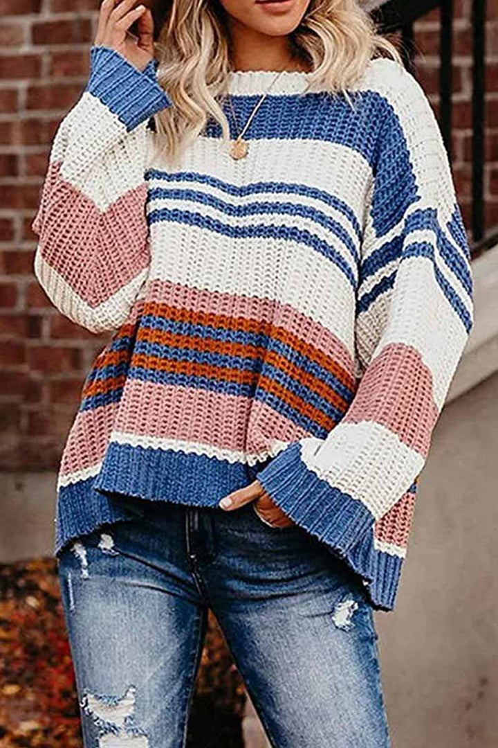 Alyssa | Stilvoller Winterpullover mit Streifenmuster für Damen
