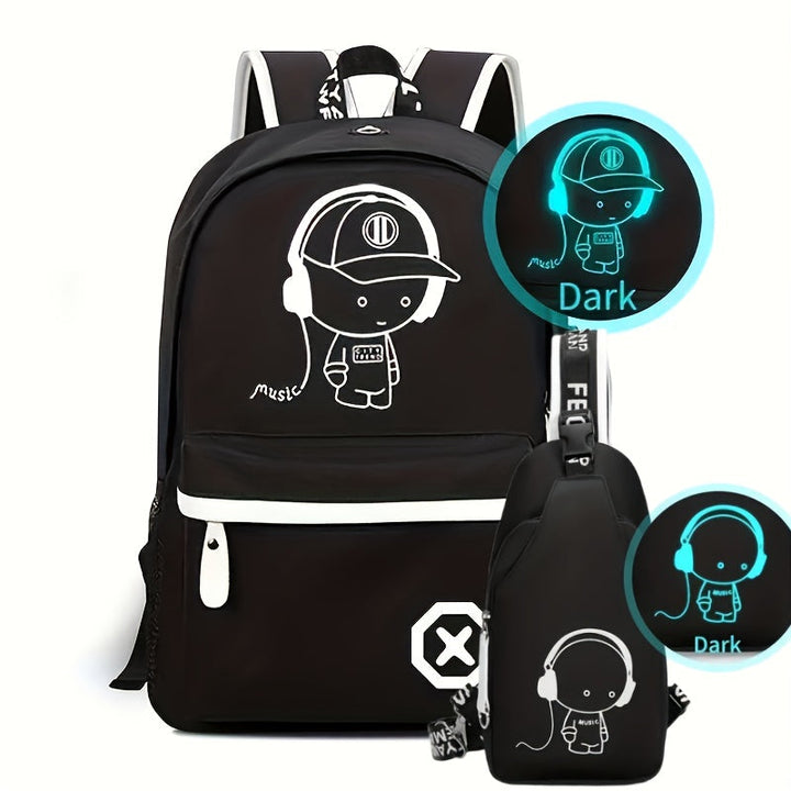 Kurt | Geräumiger Wasserfester Rucksack und Umhängetasche Set für Kinder