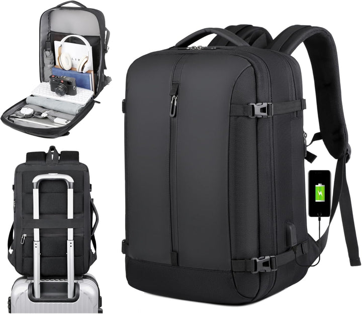 40L Erweiterbarer Wasserdichter Reiserucksack mit USB-Anschluss & 17” Laptopfach – AirVoyage 0