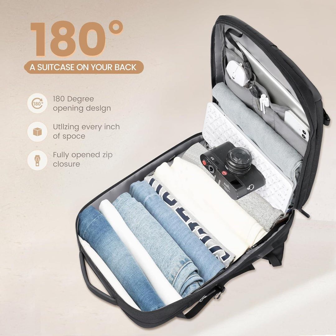 40L Erweiterbarer Wasserdichter Reiserucksack mit USB-Anschluss & 17” Laptopfach – AirVoyage 4