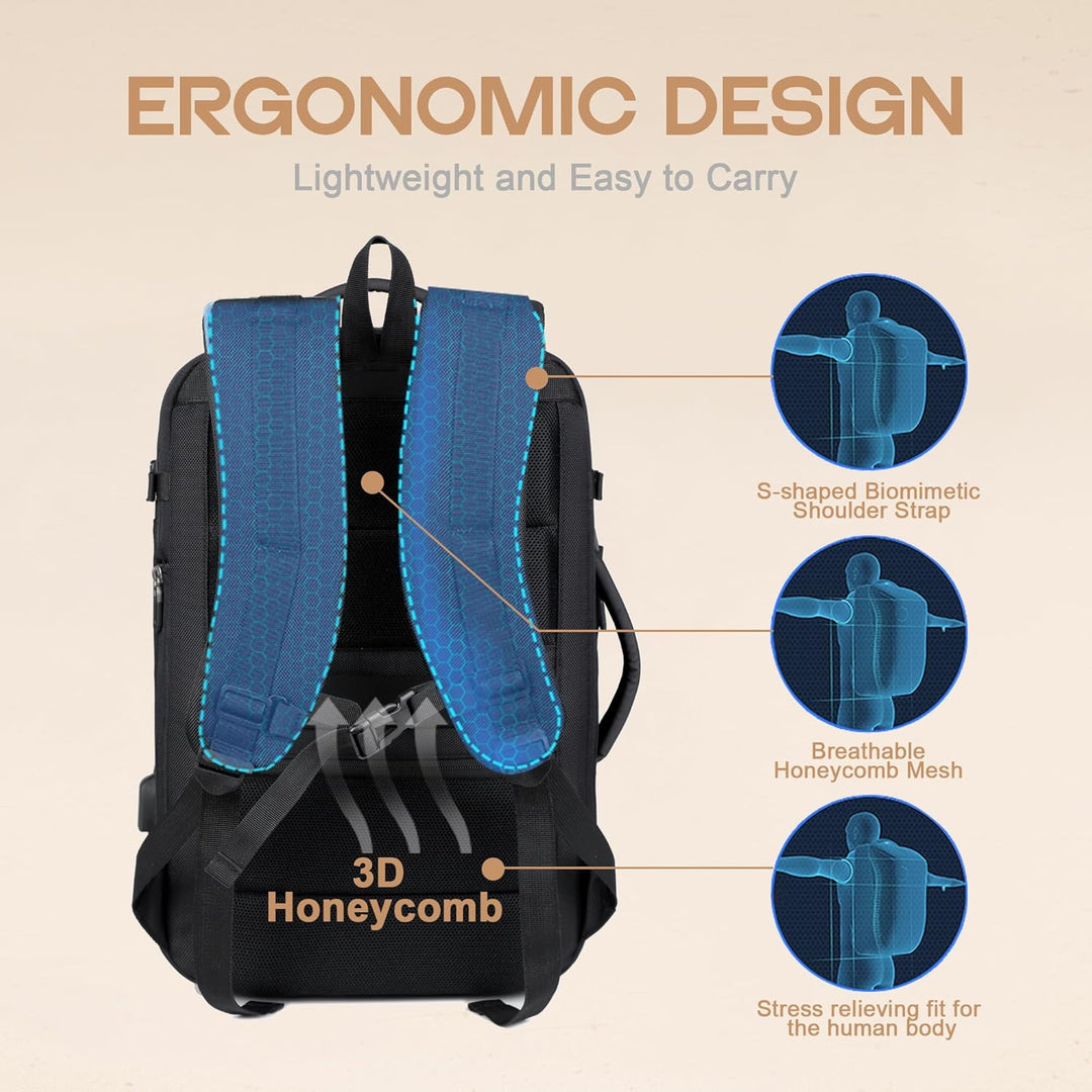 40L Erweiterbarer Wasserdichter Reiserucksack mit USB-Anschluss & 17” Laptopfach – AirVoyage 6