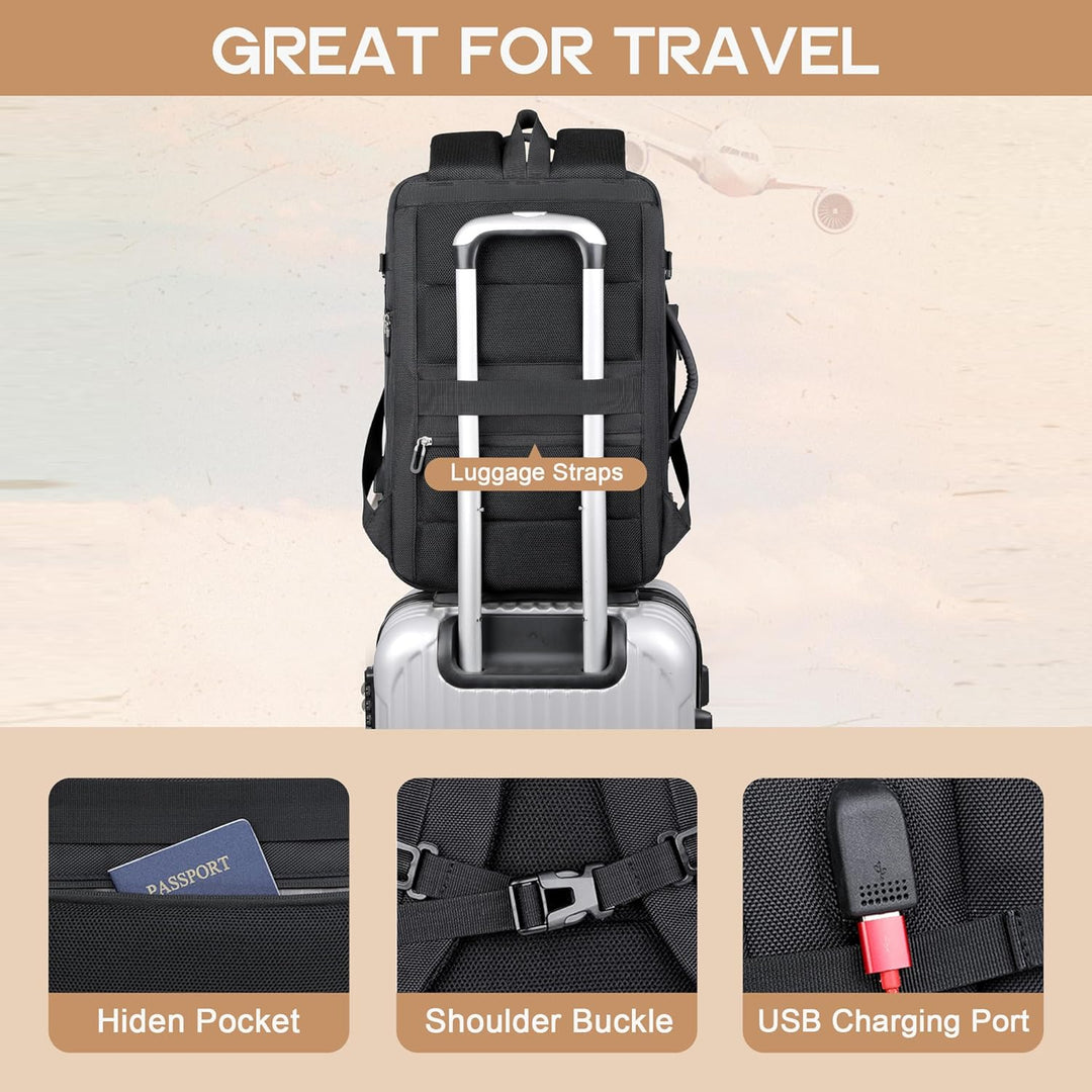 40L Erweiterbarer Wasserdichter Reiserucksack mit USB-Anschluss & 17” Laptopfach – AirVoyage 7