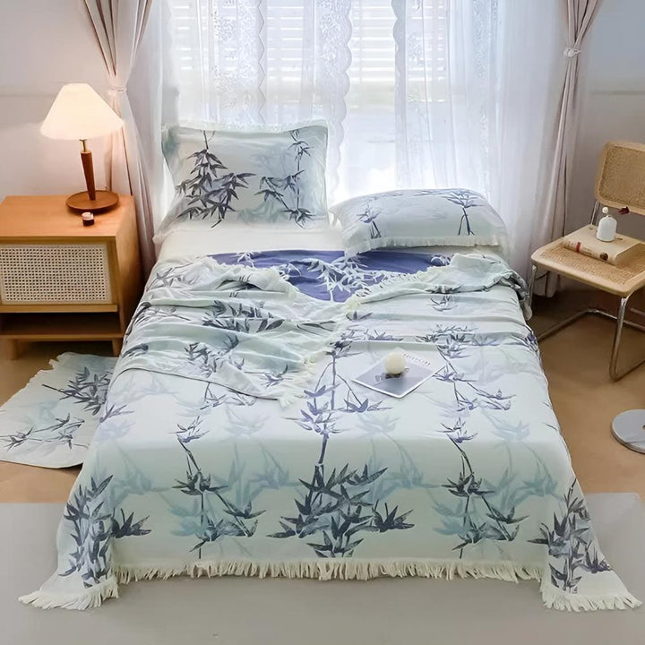 Bambus Baumwoll -Reversible Jacquard Wurf
