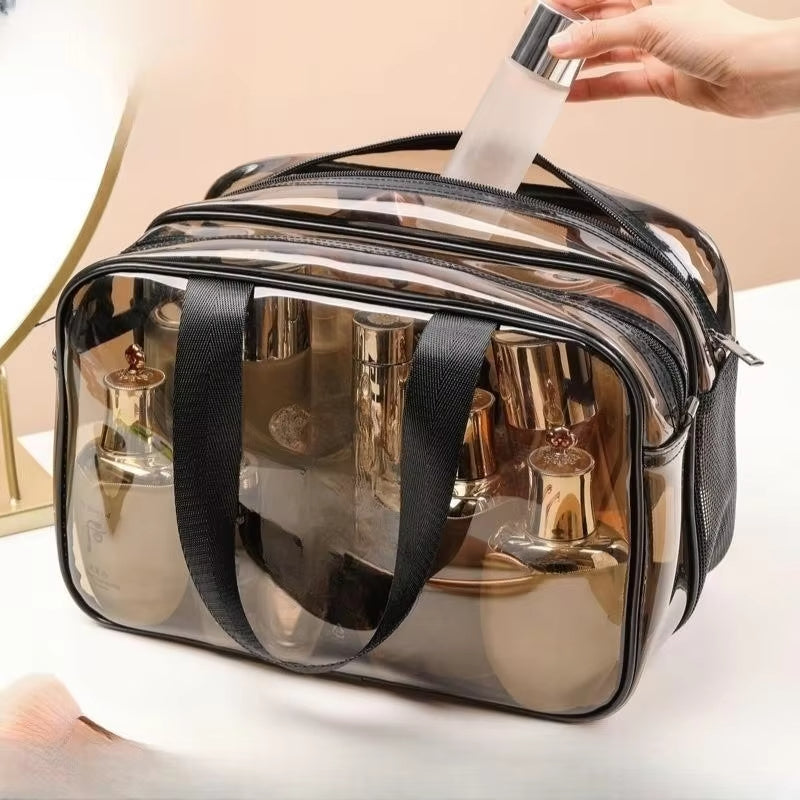 Clare | Klarer und praktischer Kosmetiktasche mit doppeltem Fach