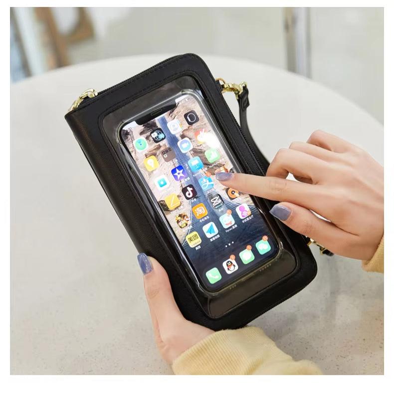 Celia | RFID-blockierender Touchscreen Crossbody Reisepasshalter Reisegeldbörse