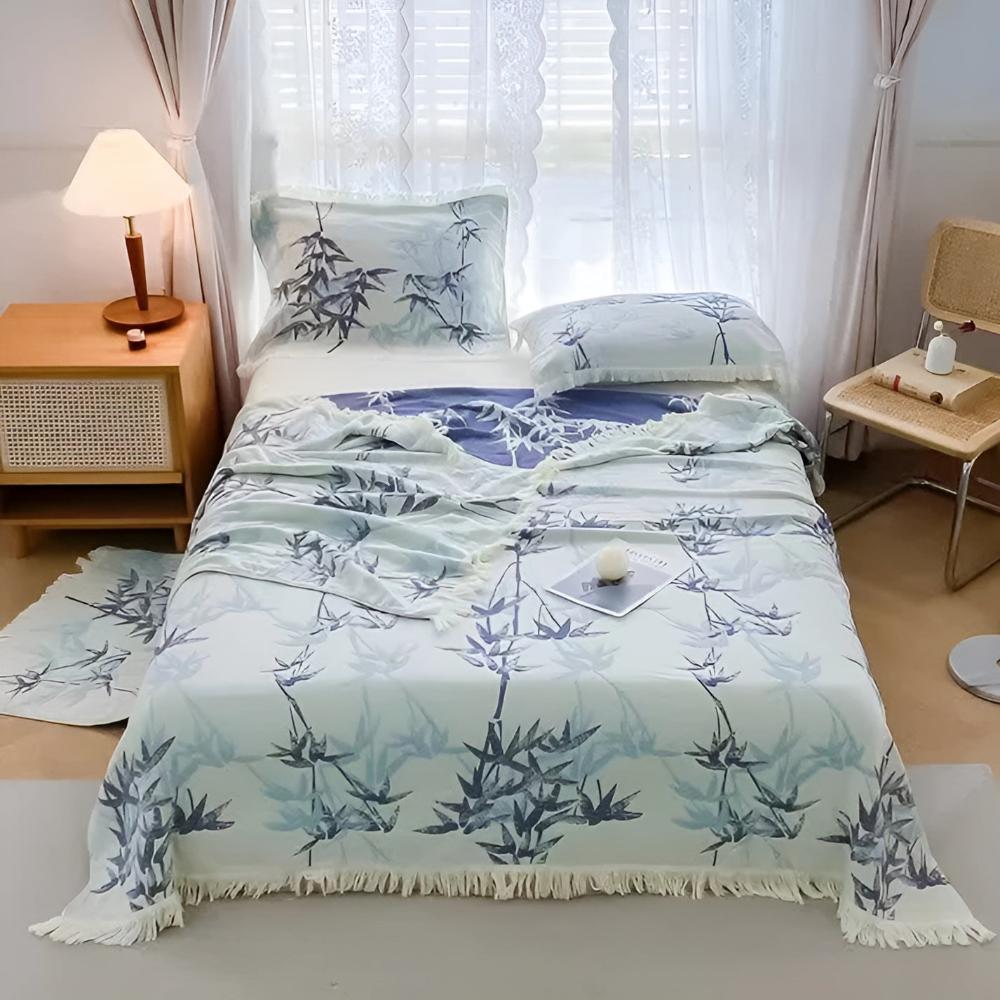 Bambus Baumwoll -Reversible Jacquard Wurf