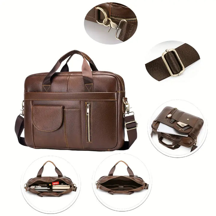 Alexander | Leren Crossbody Messenger Laptoptasche Reisetasche