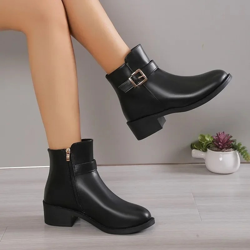 Klara | Elegante Stiefeletten mit Blockabsatz und Reißverschluss