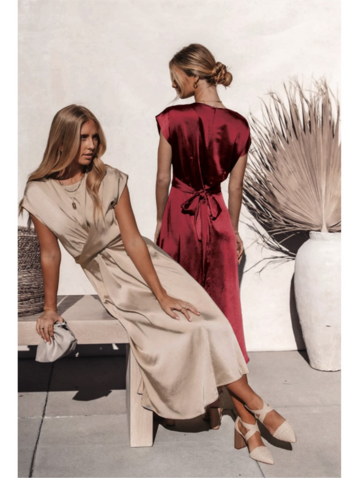 JASMIN | Satin-Cross-Over-Kleid