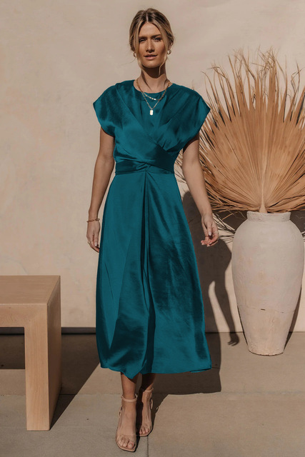 JASMIN | Satin-Cross-Over-Kleid