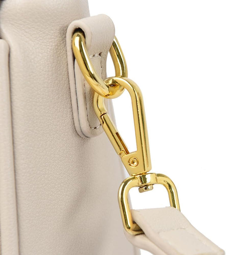 Nora | Vegane Leder Schultertasche | Klappen design