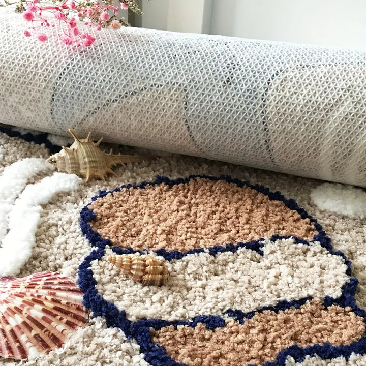  Handgeklappte Bademat-Ozeancharmstärseber und Muschelmotive-5