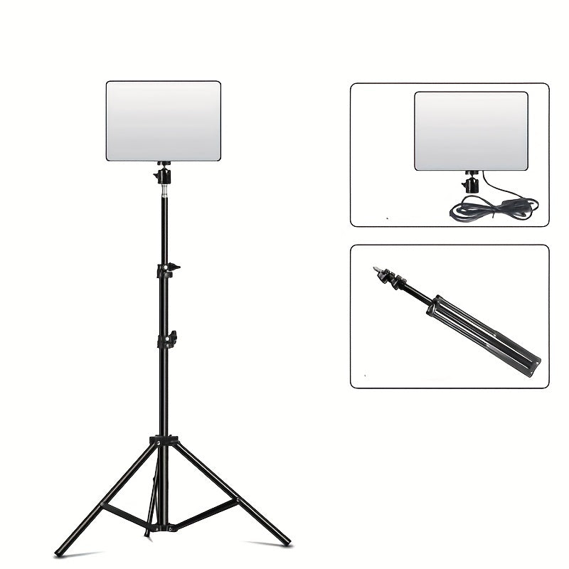 Einstellbarer LED -Lichtständer für Fotografie und Video - 1,1 m Höhe, robustes Aluminiumstativ mit Lampe-4