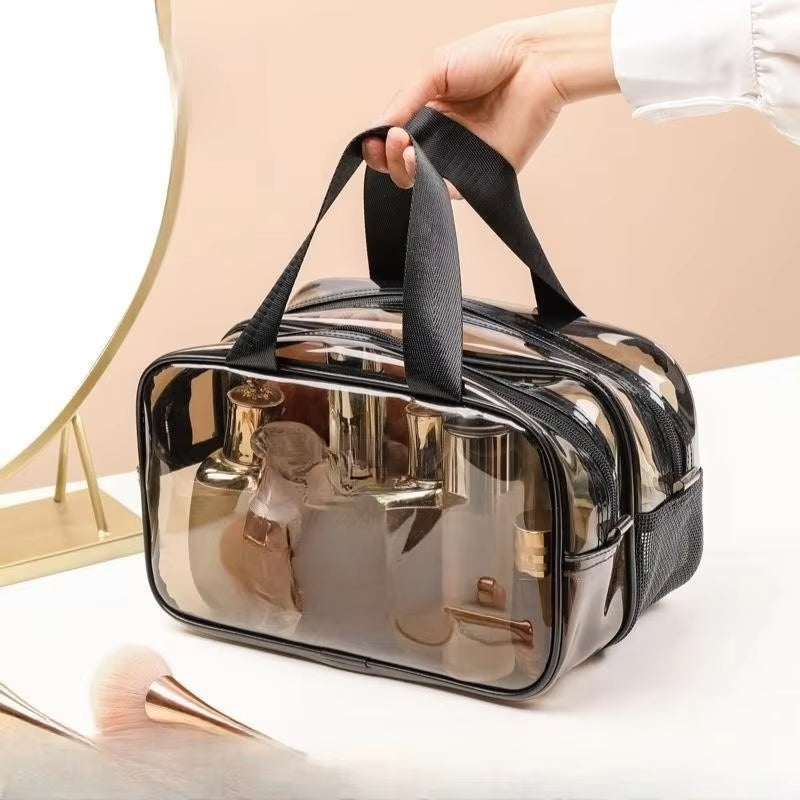 Clare | Klarer und praktischer Kosmetiktasche mit doppeltem Fach