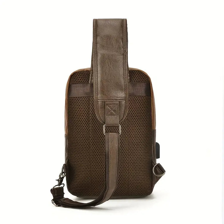 Noah | Reis Crossbody-Tasche aus PU-Leder mit Ladeanschluss