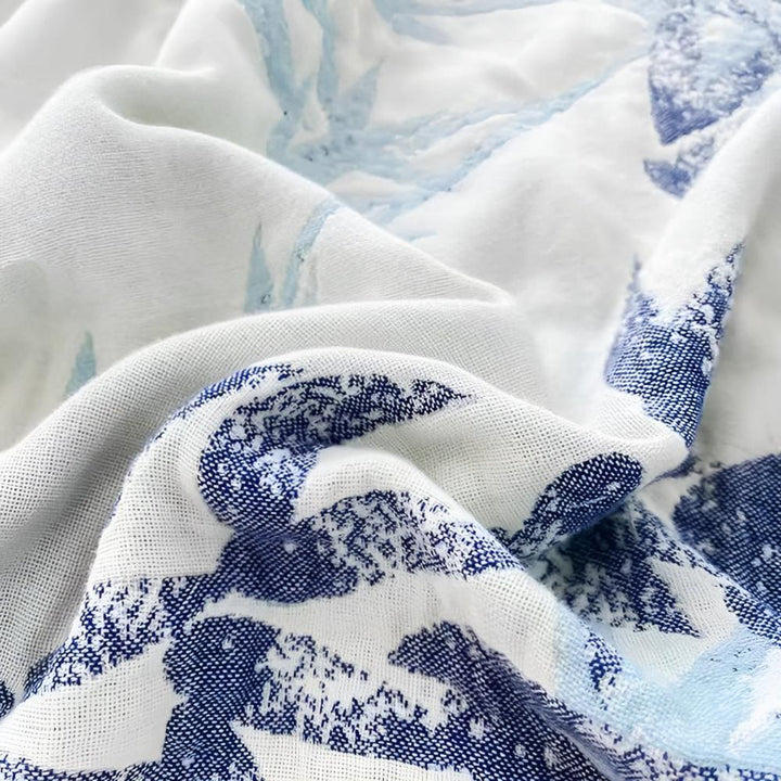 Bambus Baumwoll -Reversible Jacquard Wurf